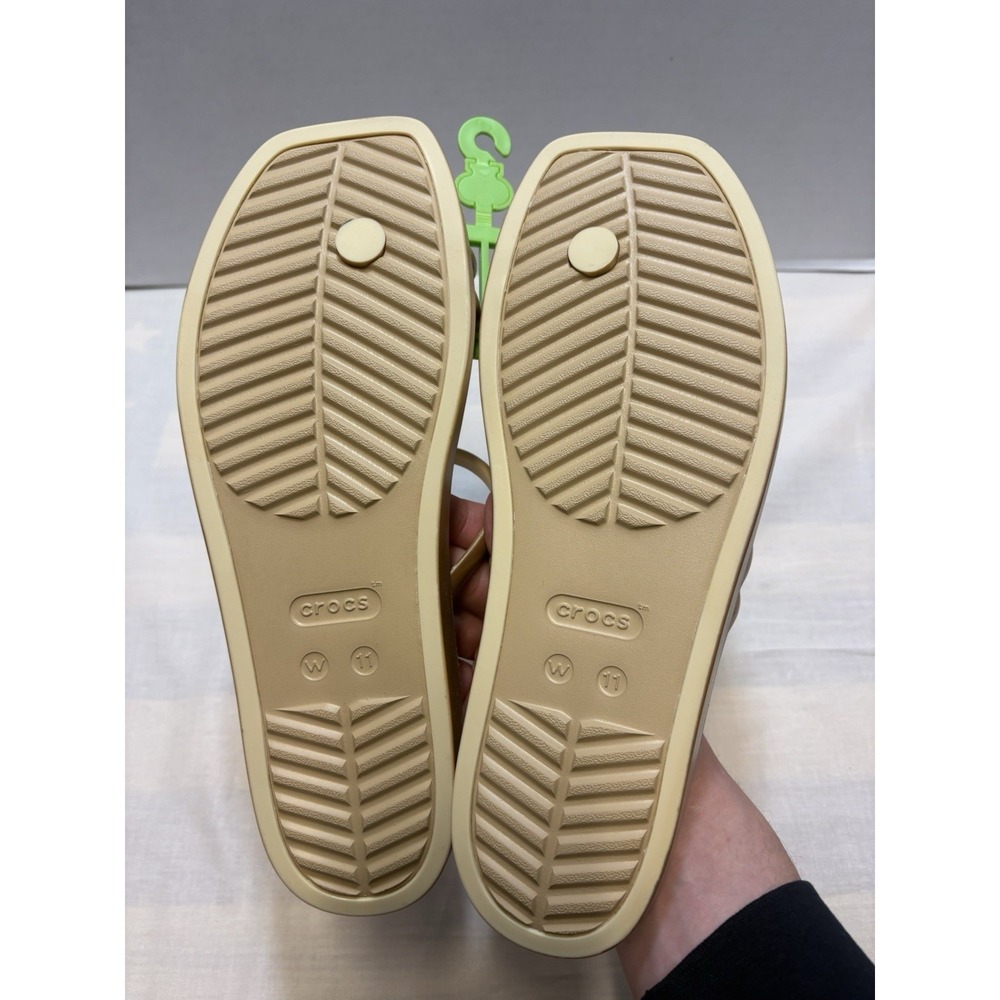 CROCS Women's Tan Gold Strappy Sandals - Picture 6 of 7